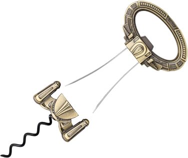 Відкривачка для вина LKKCHER з двома зубцями, для старих винних пляшок, професійна, бронзова з подарунковою коробкою та листівкою