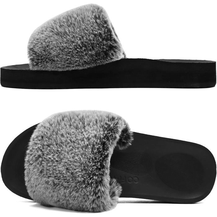 Пухнасті домашні тапочки COFACE для жінок, теплий халат, шльопанці, літні/зимові тапочки для душу, пухнасті шльопанці для жінок, рожевий колір (40 EU, Коала сірий)