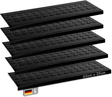 Rubber Threshold Ramps - Non-Slip Transition Mats for Indoor/Outdoor Use - 5 Piece Set