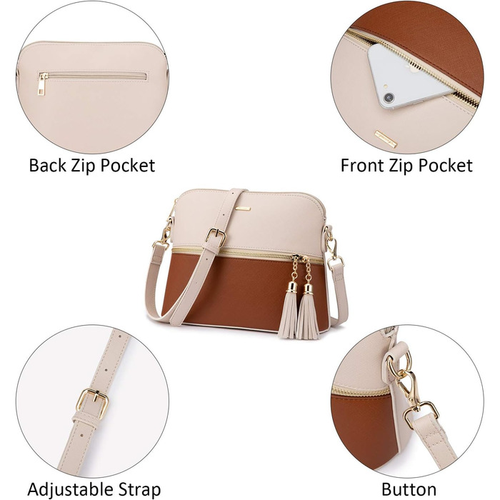 Сумка жіноча LOVEVOOK шопер шкіряний 3 в 1 бежево-коричнева, велика містка сумка на плече