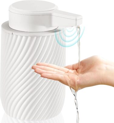 Automatic Soap Dispenser 300ml Electric Automatic Soap Dispenser with Sensor, No Touch Automatic Soap Dispenser with USB Charging for Bathroom, Kitchen, Toilet White
