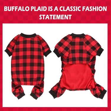 Dog Fleece Sweater, Buffalo Plaid, Dog Clothes, Dog Outfit, Soft, Thickening, Warm Pet Clothing, Dog Sweater, for Girls and Boys (M)