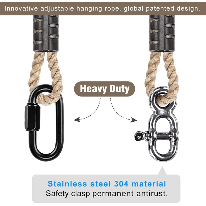 SELEWARE Tree Swing Rope, Hammock Tree Straps, Hanging Set, Adjustable Rope, Quick and Easy to Hang, Hammock Chair Swing for Indoor and Outdoor Use, Tree Branch, Camping