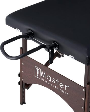 Масажний стіл Argo Master Massage 71 см, складний, портативний, чорний, з сумкою, дерев'яні ніжки з горіха