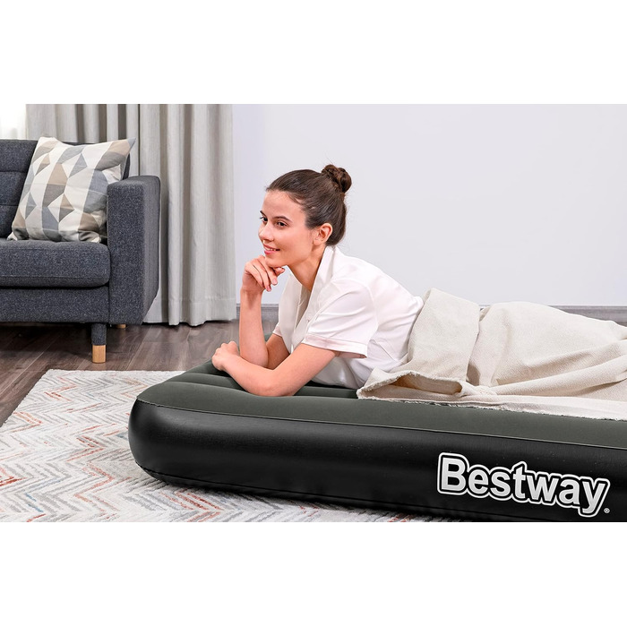 Надувний матрац Bestway Tritech Twin Grau 188x99x25 см - двоспальний, сірий