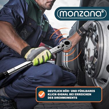 Набір динамометричних ключів Monzana 6 шт. 40-210 Нм 1/2'' CrV з тріскачкою, насадки 17/19/21 мм, подовжувач, кейс, для авто і мотоцикла, сертифікат TÜV Süd GS