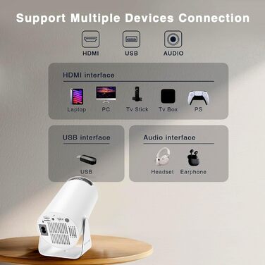 Портативний міні-проектор HY300 Pro з Wi-Fi 6, Bluetooth 5.0 та Android 11.0 (рожевий). Підтримка 1080P та декодування 4K.