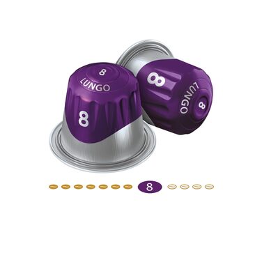 Кавові капсули Jacobs Lungo Intenso для Nespresso, інтенсивність 8/12, XXL упаковка 200 капсул (5х40 шт)