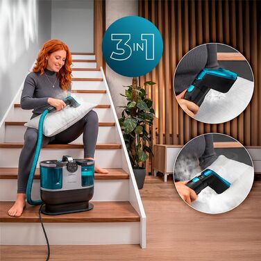 Пилосос-мийка Cecotec Conga 1700W 3-в-1: для килимів, м'яких меблів, пароочищувач, резервуари 1600/950 мл, радіус дії 9м