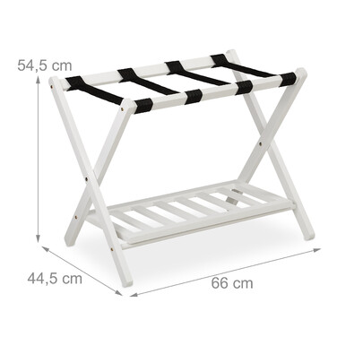 Relaxdays Folding Luggage Rack with 2 Shelves