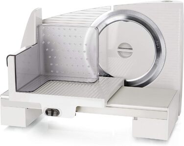 Подрібнювач Emerio Allesschneider MS-125000: Нержавіюча сталь, регулювання 0-17 мм, BPA Free, компактний, з блокуванням, 100W, білий/срібний