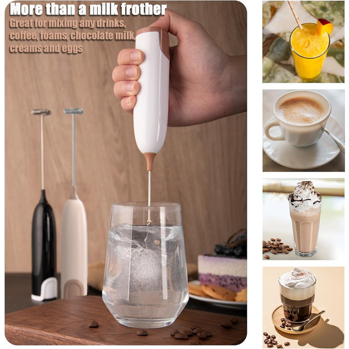 Електричний пінозмішувач Aischens для кави, лате, матча та інших напоїв (рожевий)