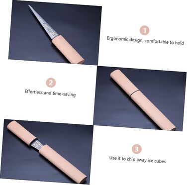 DECHOUS Ice Skates, ice cubes, ice molds, cool drinks, ice cubes, drink cooling, ice breaker tool, ice pick with wooden handle, bartender ice pick, bar ice pick, wooden ice pick, Khaki