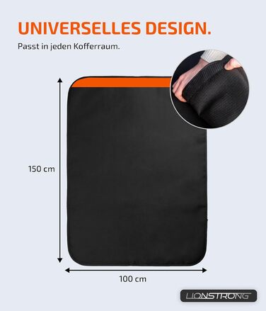 Захист для багажника автомобіля [З М'ЯКОЮ ПОВЕРХНЕЮ & ВОДОНЕПРОНИЙ] – Універсальний килимок для багажника, підходить для легкових автомобілів та SUV – Захист для багажника від бруду, подряпин та води (100x150 см)