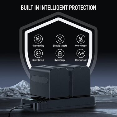 Зарядний пристрій NEEWER Dual USB з 2 шт. акумуляторами 6600mAh NP-F970, швидка зарядка для Sony NP-F970 F960 F950 F770 F750 F570 F550, Handycam, LED-ліхтарі, моторизовані слайдери NEEWER