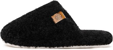 Домашні тапочки Dokela для жінок та чоловіків, зручні, з піною пам'яті, з штучним хутром, закриті, легкі, антиковзаючі (46/47 EU, Чорний)