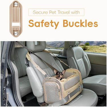 Транспортна переноска для собак та котів, Khaki M: водонепроникна, з антиковзною підкладкою та захистом від вітру