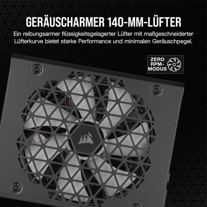 Блок живлення Corsair RM1000x Shift 1000W, ATX 3.1, PCIe 5.1, 80 Plus Gold, повністю модульний, чорний