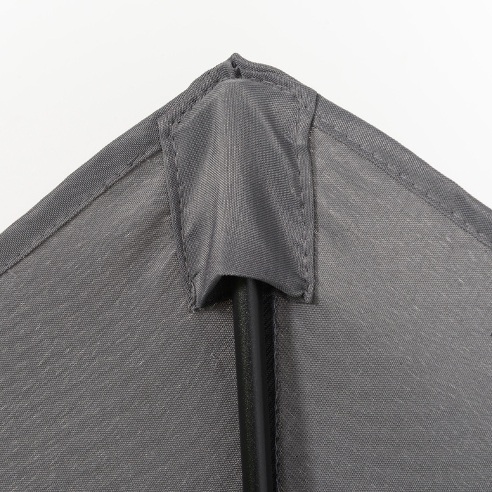 Outsunny Parasol Ø196 cm, Rotating Parasol with Tilt Function, Hexagonal Balcony Parasol Beach Parasol Windproof Stable Market Parasol Crank Parasol Sun Protection for Beach Balcony Garden, Dark Grey | Aosom
