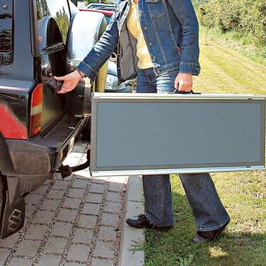 Тріксі (Trixie) телескопічна рампа Petwalk для домашніх тварин, сіра, 43x100–180 см, 5,8 кг