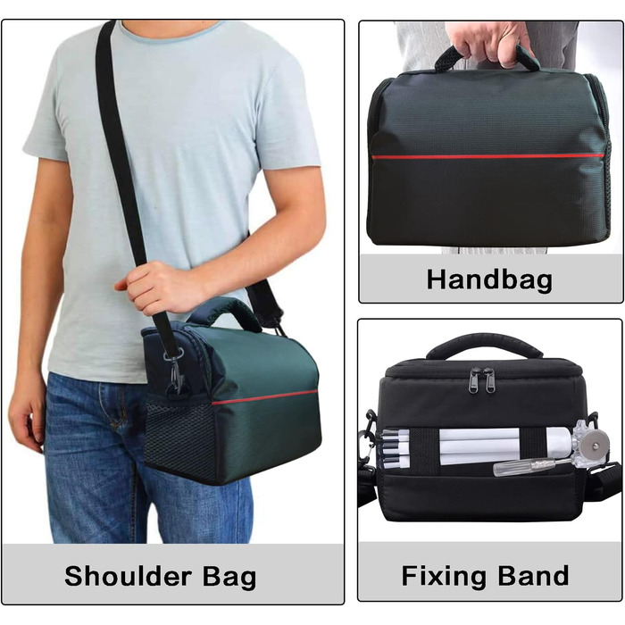 Чохол для камери чорний 26 x 19 x 14 см - універсальний, для DSLR/System Camera, сумка на плече