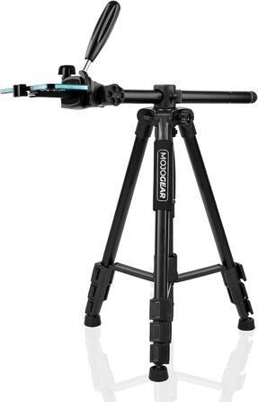 Штатив відео MOJOGEAR 140 см з тримачем для смартфона - штатив для камери, DSLR, телефону, з кульковою головкою, швидкознімною платформою, сумкою, SAB234 (167 см)