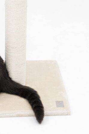 Petrebels Premium Quality Scratching Post Maine, 90 cm High, with Extra Stable Base Plate and Natural Sisal Post, 40 x 40 x 90 cm, Cream/Beige Color