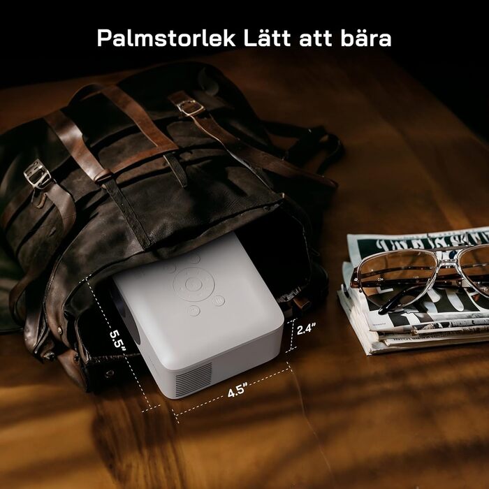 Міні-проектор WOLFANG з штативом, 1080P Full HD, портативний проектор для телефону, кінотеатр на відкритому повітрі, сумісний з HDMI, USB, смартфоном, планшетом, ПК, TV Stick, AV, Micro SD