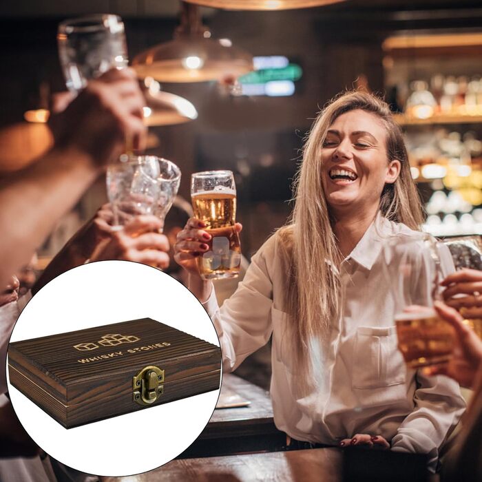 Камені для віскі Whiskey Steine, Набір каміння для охолодження віскі, 9 багаторазових каміння, Подарунковий набір Whiskey Steine