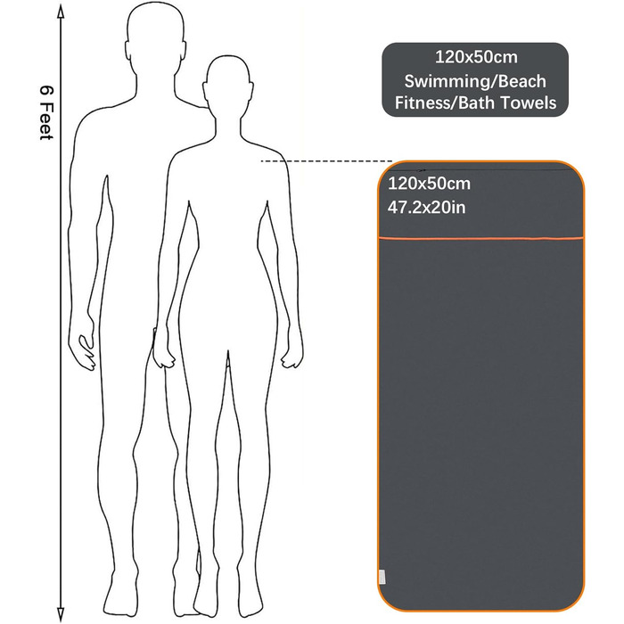 Рушник для фітнесу з кишенею, мікрофібра, 120x50 см, спортивний рушник для залу, подорожей, сірого кольору