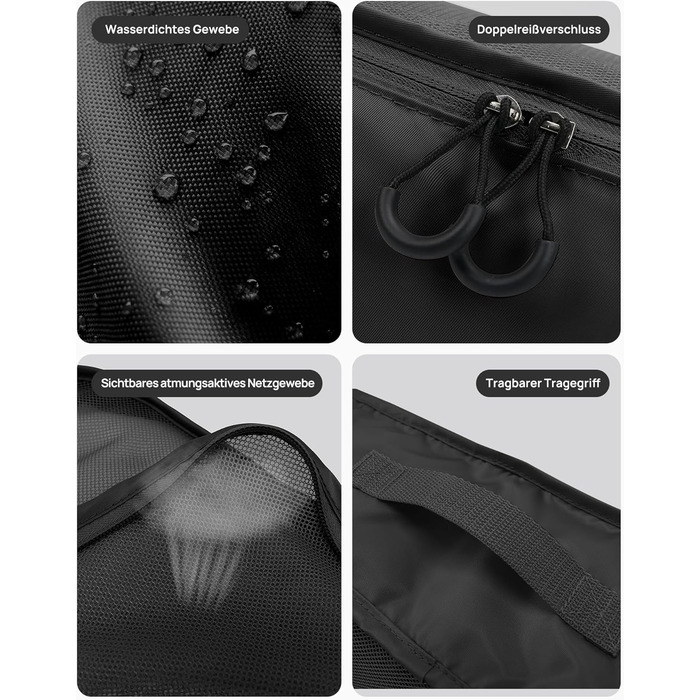 Органайзери для валізи Packing Cubes, 8 шт., водонепроникні, чорні + косметичка