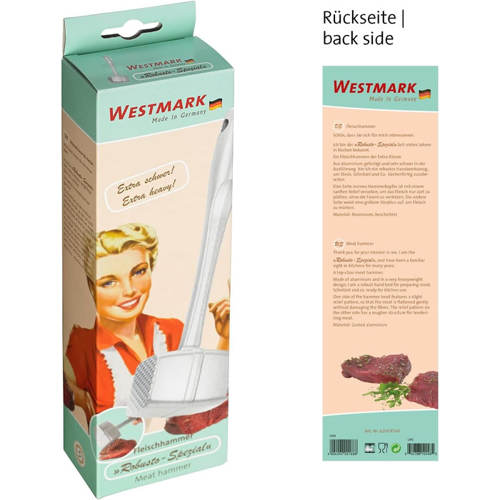 Westmark Steakmaster Black Edition – двосторонній м'ясоруб та стейкер для стейків, барбекю та грилю – важкий м'ясоруб – антрацит