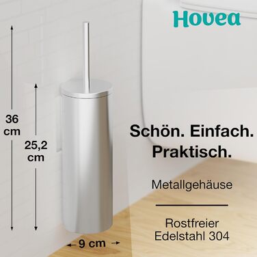 Набір щіток для унітазу Hovea 2 шт. на стіну, чорний колір - силікон та метал, без свердління, кріплення на стікер або шуруп, власник для щітки WC3620 (метал)