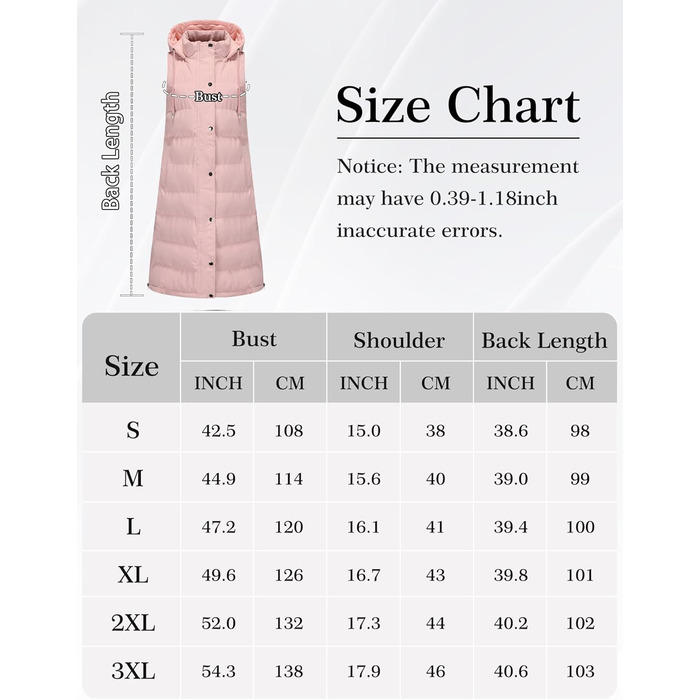 Жіноча зимова жилетка Maeau: тепла, тримає тепло, з капюшоном та кишенями, розміри S-3XL, рожевий колір