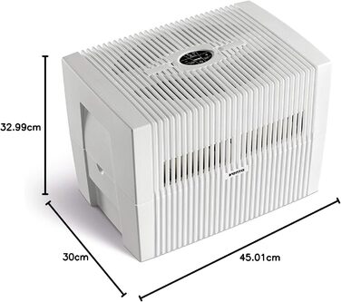 Зволожувач повітря Venta Luftbefeuchter LW25 Comfort Plus: тиха робота 24 дБ(A), енергоефективний, холодний зволоження без фільтрів, 7 л резервуар, до 45 м², автоматичний та Sleep-режим, функція ароматерапії Brillanweiß