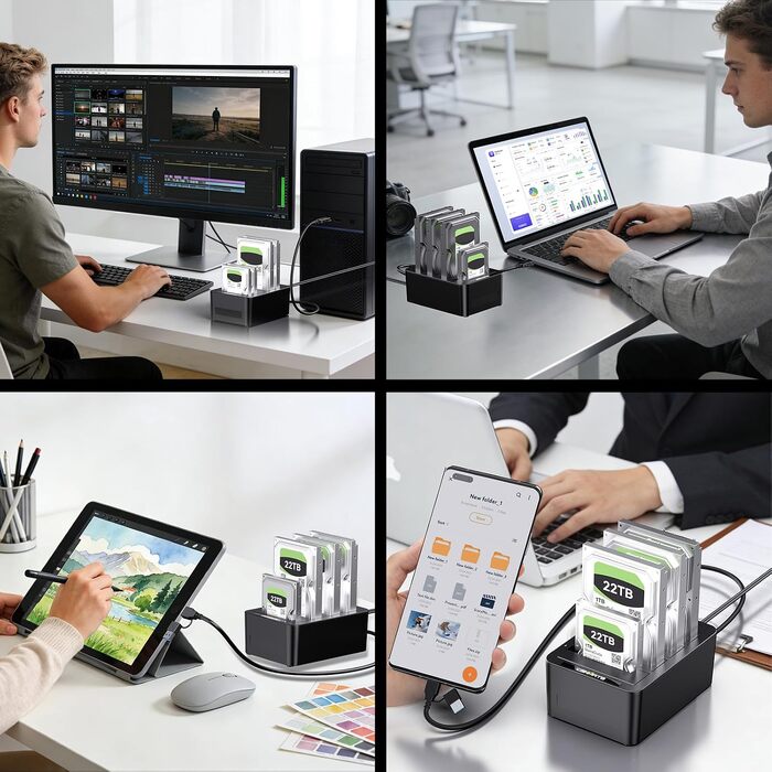 Док-станція для жорстких дисків CENMATE на 3 слоти для SATA HDD/SSD 2.5