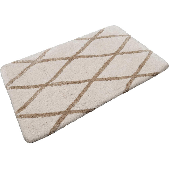 Homie Living Bath Mat, Non-Slip and Washable, Plush and Soft Pile, San Bosa (70 x 120 cm, Beige Sand) Beige Sand 70 x 120 cm