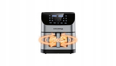 Аерофритюрниця KALEMAX без олії, 8 л, 1800 Вт, срібляста