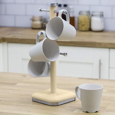 Swan SWKA1030CN Retro Teapot Stand for 6 Cups, Weighted Base, Cream