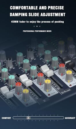 Професійний мікшер Weymic F7, 7-канальний, 2-шинний, з USB-аудіоінтерфейсом та стереоеквалайзером для діджеїв, караоке, сценічних і музичних застосувань