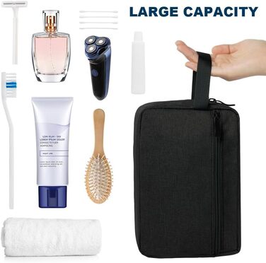 Чоловіча/Жіноча косметичка-органайзер для подорожей, велика, чорна (#8)