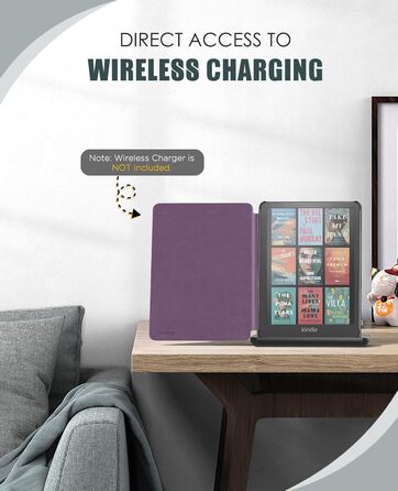 Чохол для Kindle Paperwhite (12-го покоління, 2024) та Kindle Colorsoft Signature Edition (2024) MoKo, Автоматичне вмикання/вимикання, Деним, Зелений (Ляйчі-Тіфпурпур)