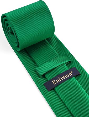 Краватка та нагрудний платок Enlision Solide - однотонні, різні кольори (D2 Зелений 3)