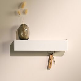 Ключниця настінна Designfabrik Hamburg: сучасна металева підставка для ключів з полицею, біла. Організатор для передпокою та коридору