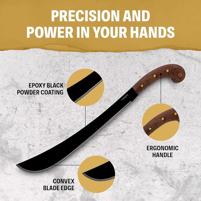 Мачете Condor 60932 Golok, чорний/коричневий, сталь