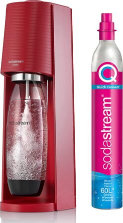 SodaStream Terra: Газова машина для води | Комплект: 1 л пляшка + балон 60 л (червона)