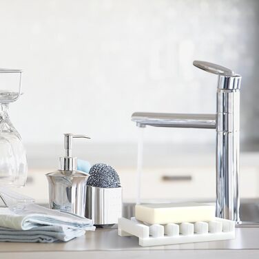 2 шт. Силіконові мильниці AstraLoom з самостійним зливом, легко чистяться, неслизькі та небрудні, ідеальні для ванної кімнати, кухні, мила (білий)