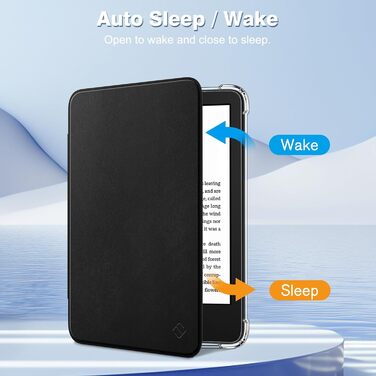 Чохол Fintie для Kindle 6 (11 покоління) 2024/2022, прозорий, TPU, з авто-активацією сну/пробудження, для Kindle Basic 2024, чорний