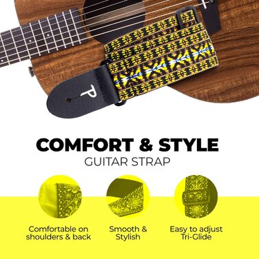 Гітарний ремінь Perri's Leather Poly Pro Hootenanny, 58 дюймів (147 x 13 x 13 см), BHT-2079, різнокольоровий