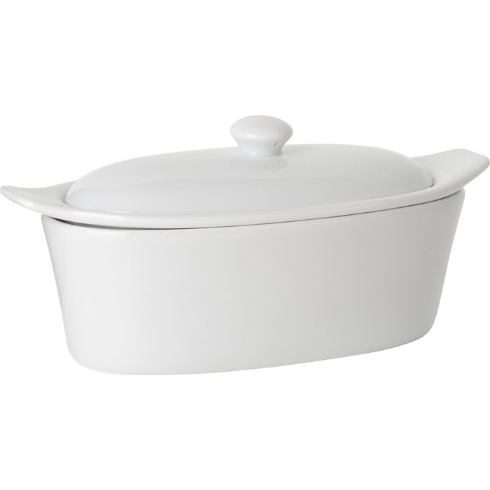 Trudeau 09607081A Butter Boat Butterboot, Porcelain, White